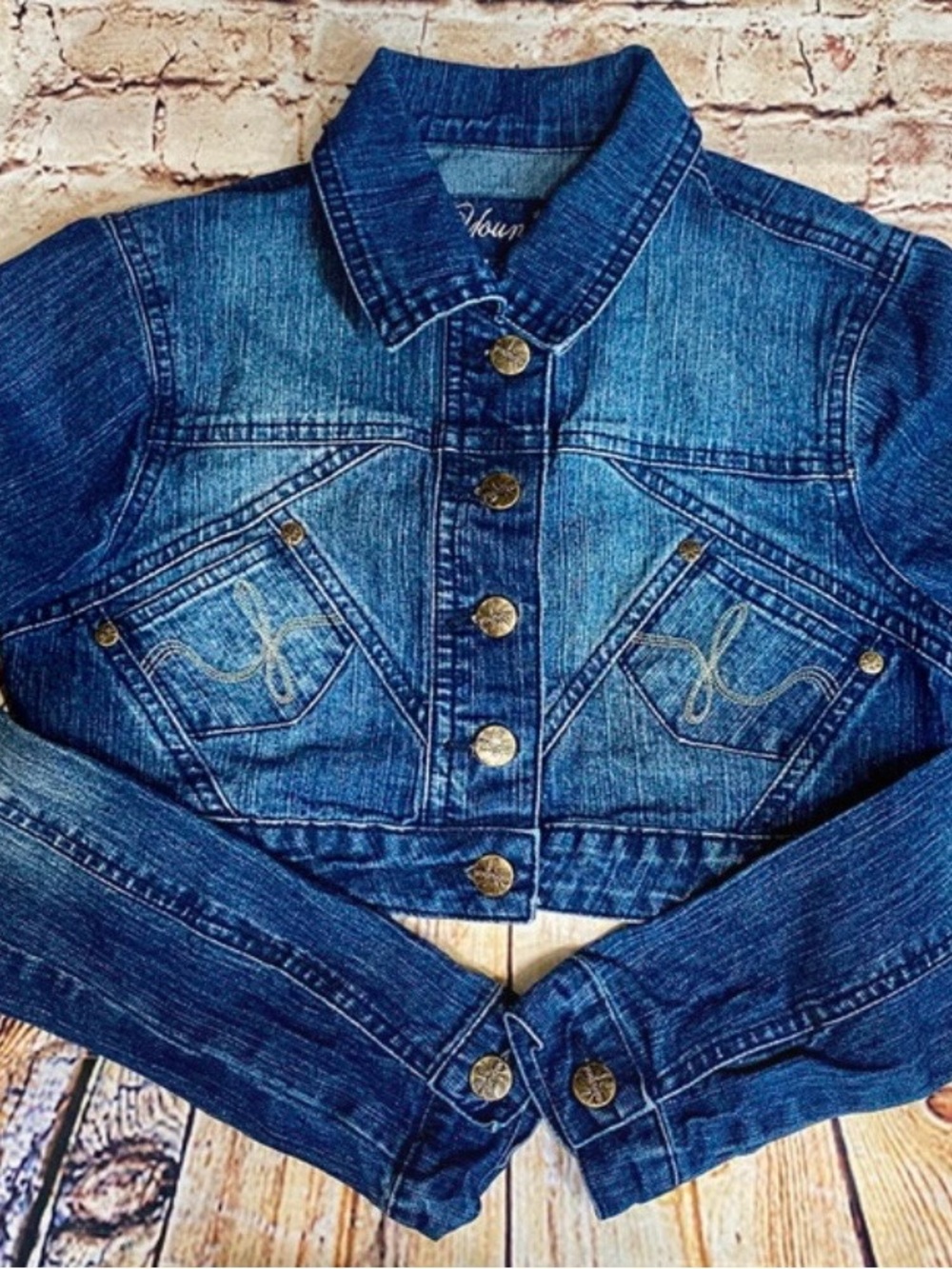 Younique cropped denim jacket Denim Cropped Jacket - Blue